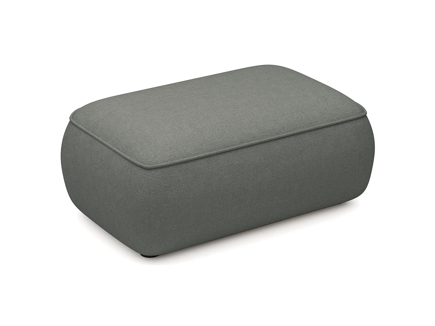 Poef 1-zits, donkergrijs, 100 cm – Ovo, chenille stof
