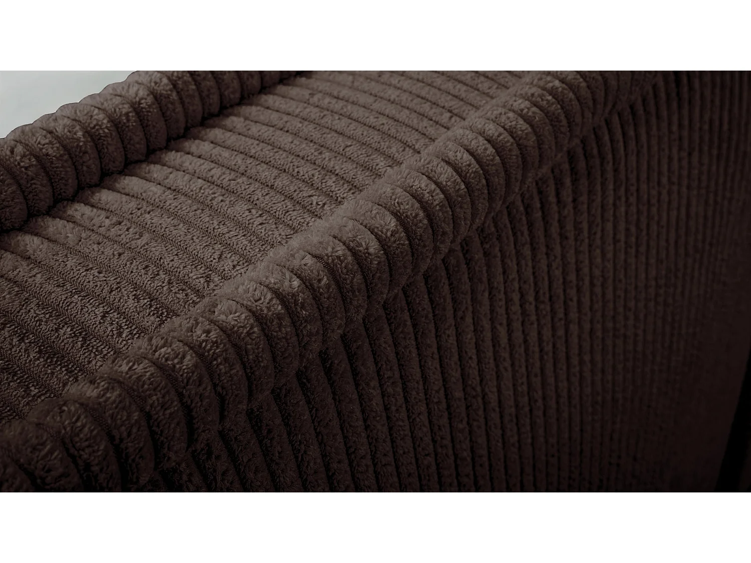 Gestoffeerd bed Cordo met opbergruimte, grijze ribstof, 140x200cm