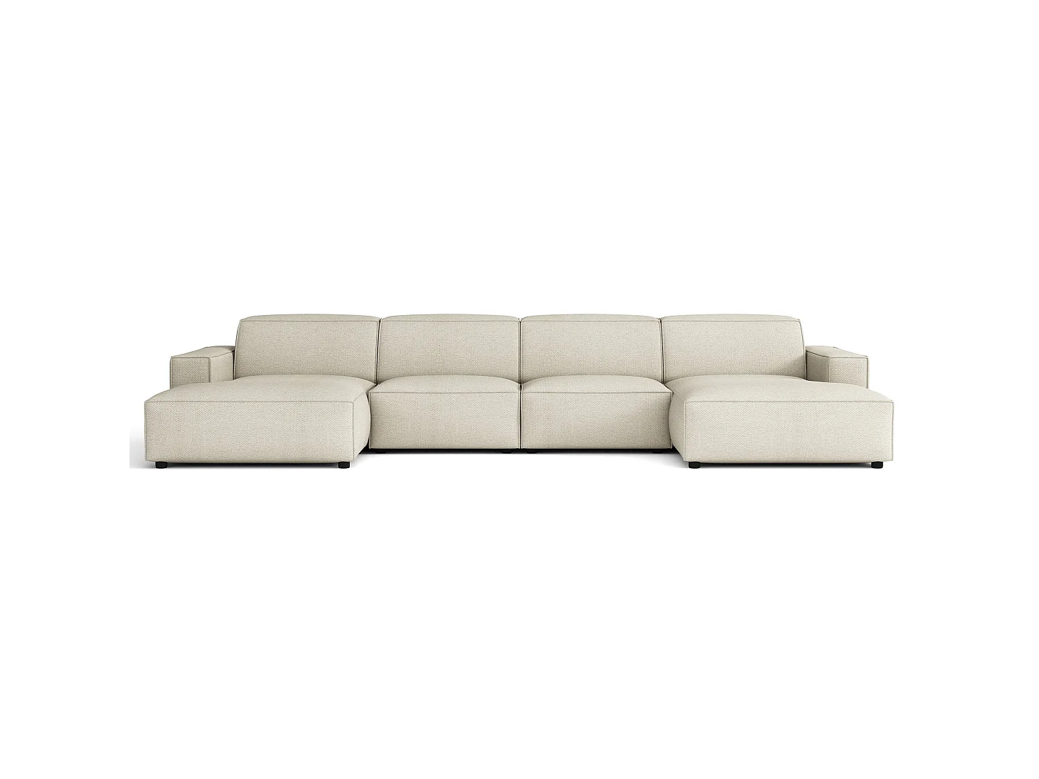 Hoekbank, chenille crème, 368 cm – Sellmo
