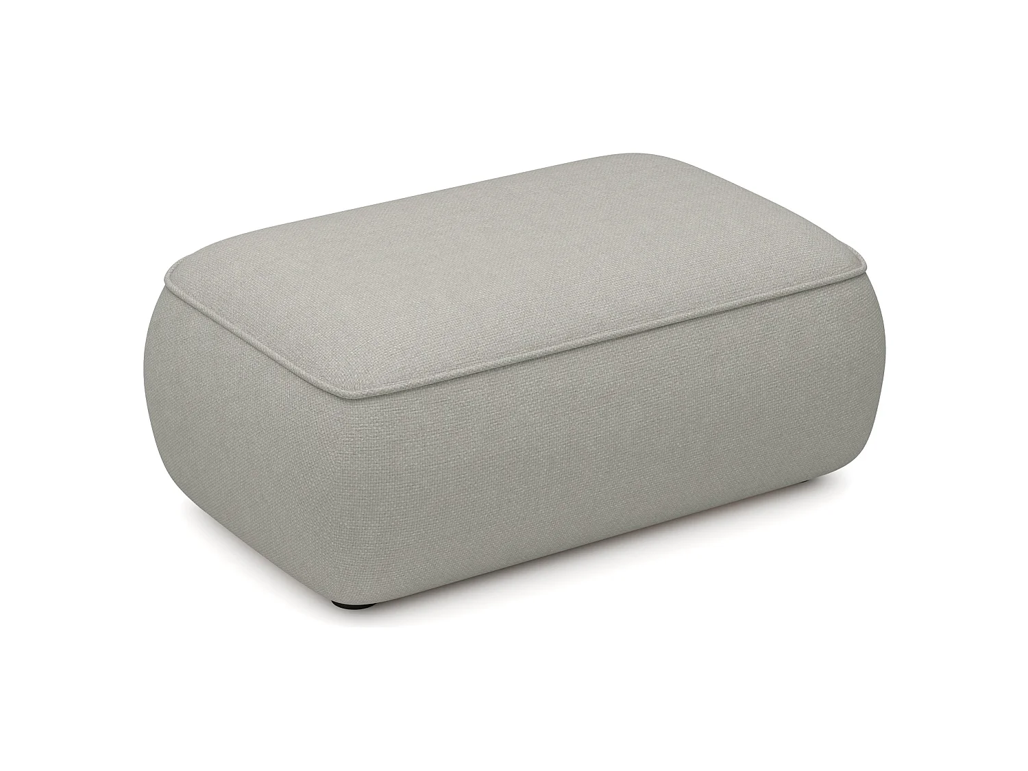 Poef 1-zits, grijs, 100 cm – Ovo, chenille stof