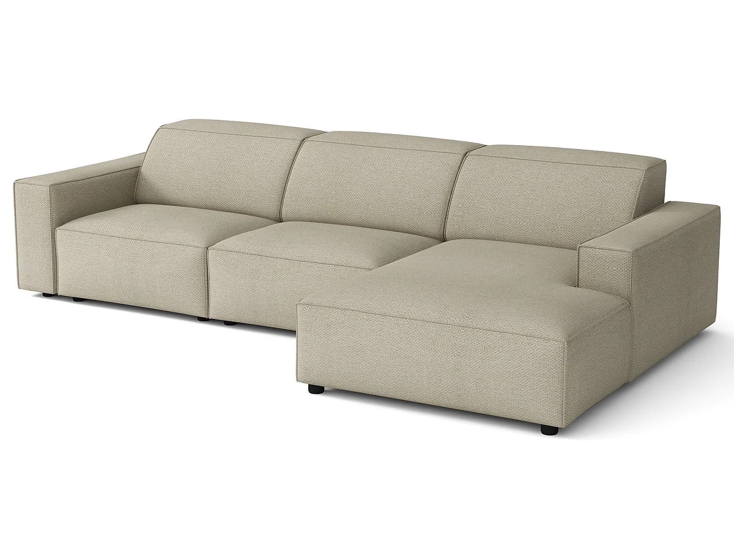 Canapé d'angle - 287 cm - droite - Chenille Grėge - Sellmo