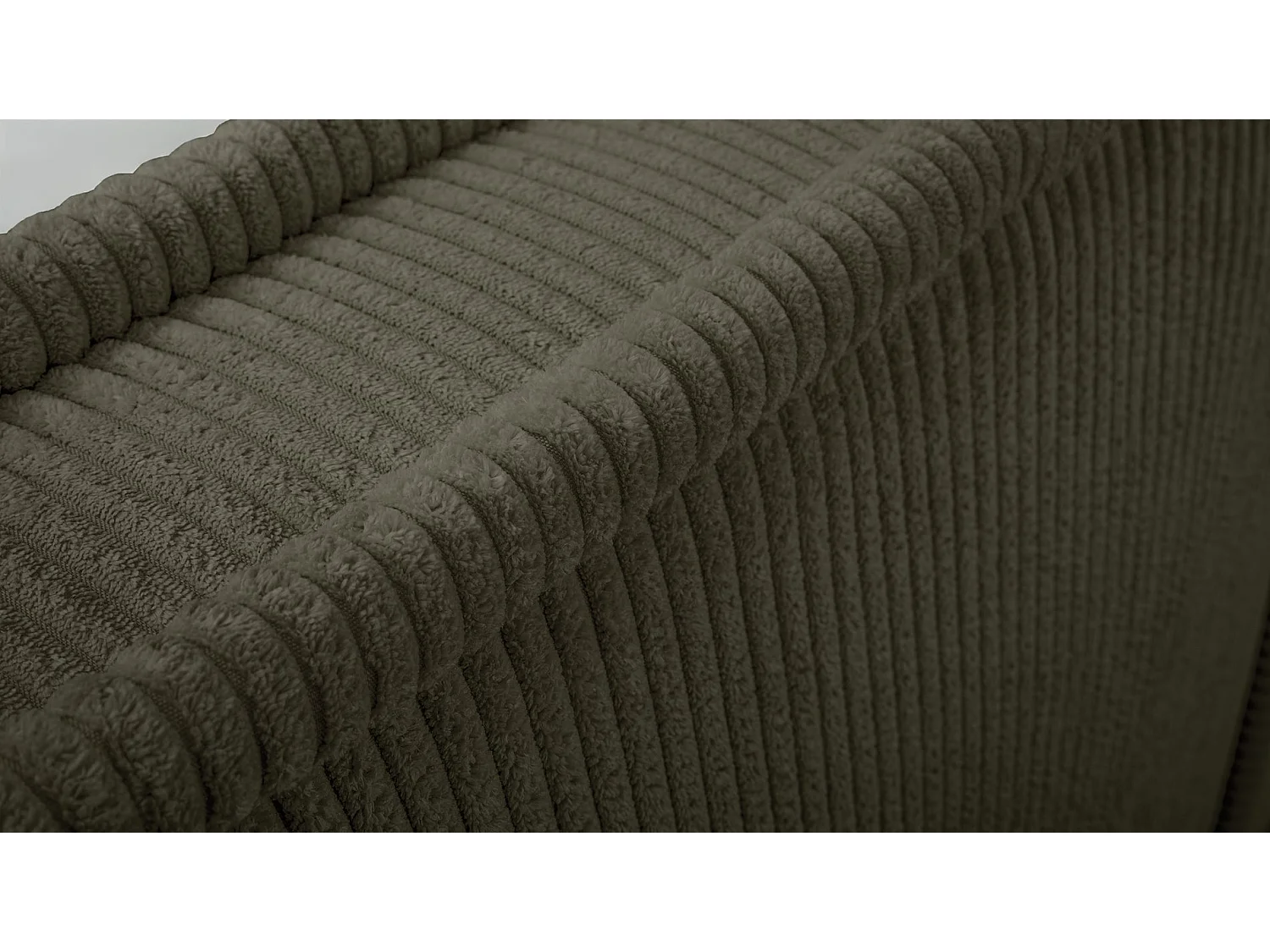 Lit rembourré avec coffre et sommier en bois - 160x200 cm - velours côtelé marron foncé - CORDO