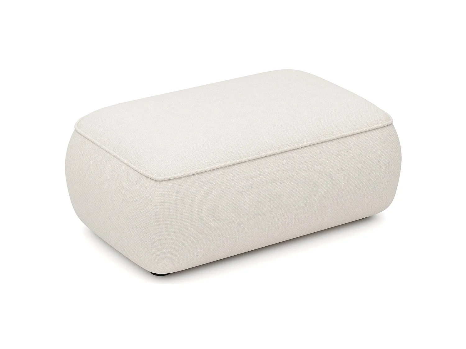 Poef 1-zits, crème, 100 cm – Ovo, chenille stof