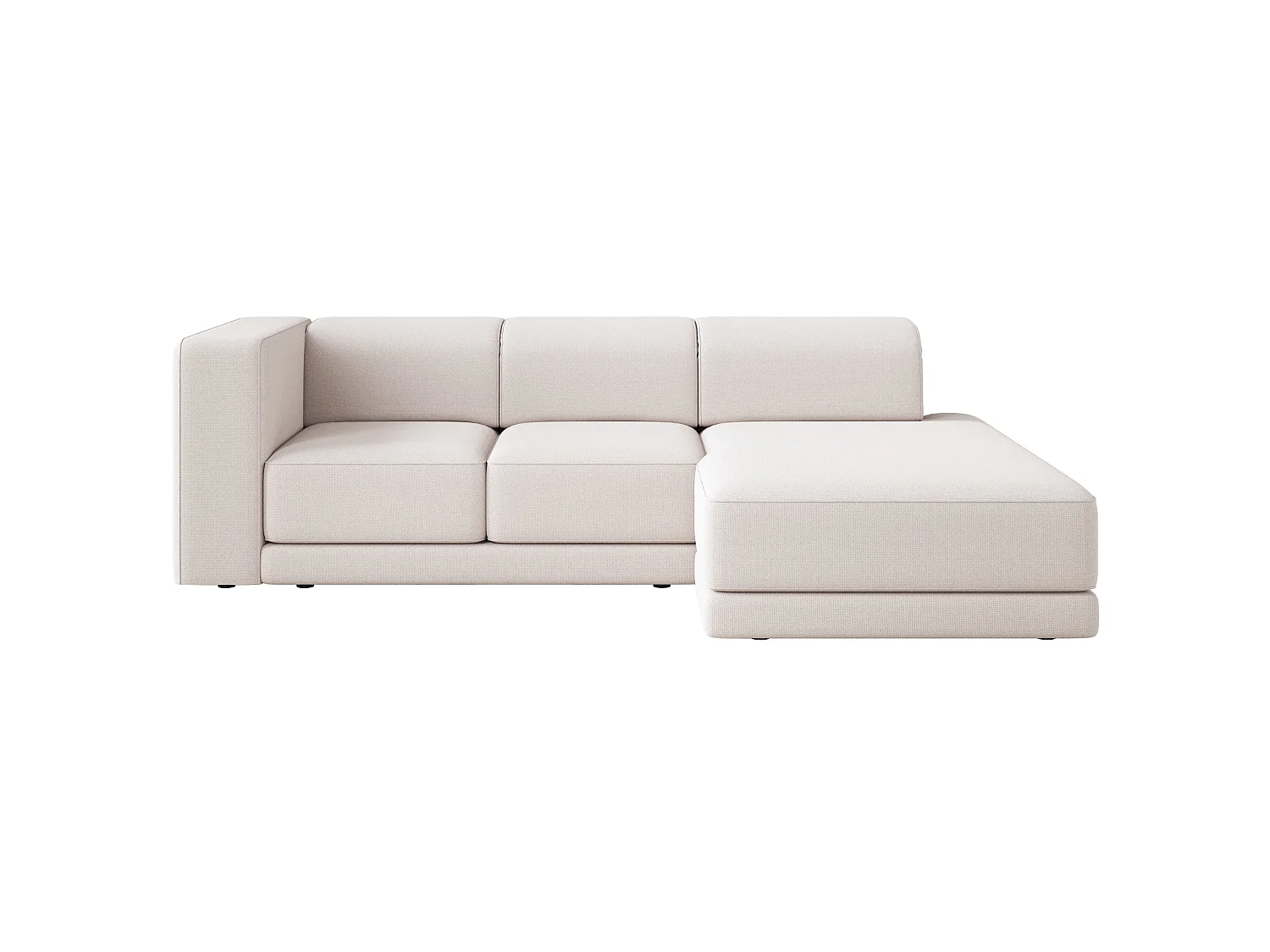 Canapé d'angle - 278 cm - Chenille Crème - Novals