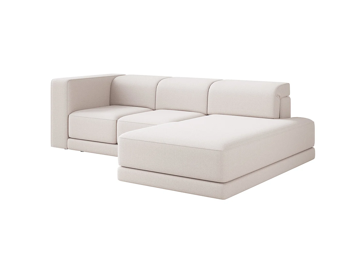 Canapé d'angle - 278 cm - Chenille Crème - Novals