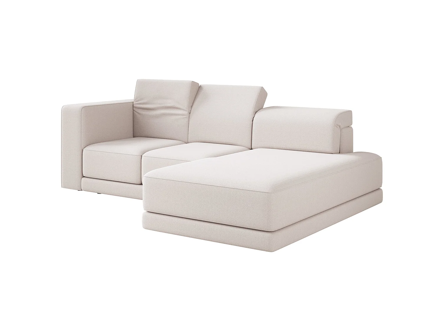 Canapé d'angle - 278 cm - Chenille Crème - Novals