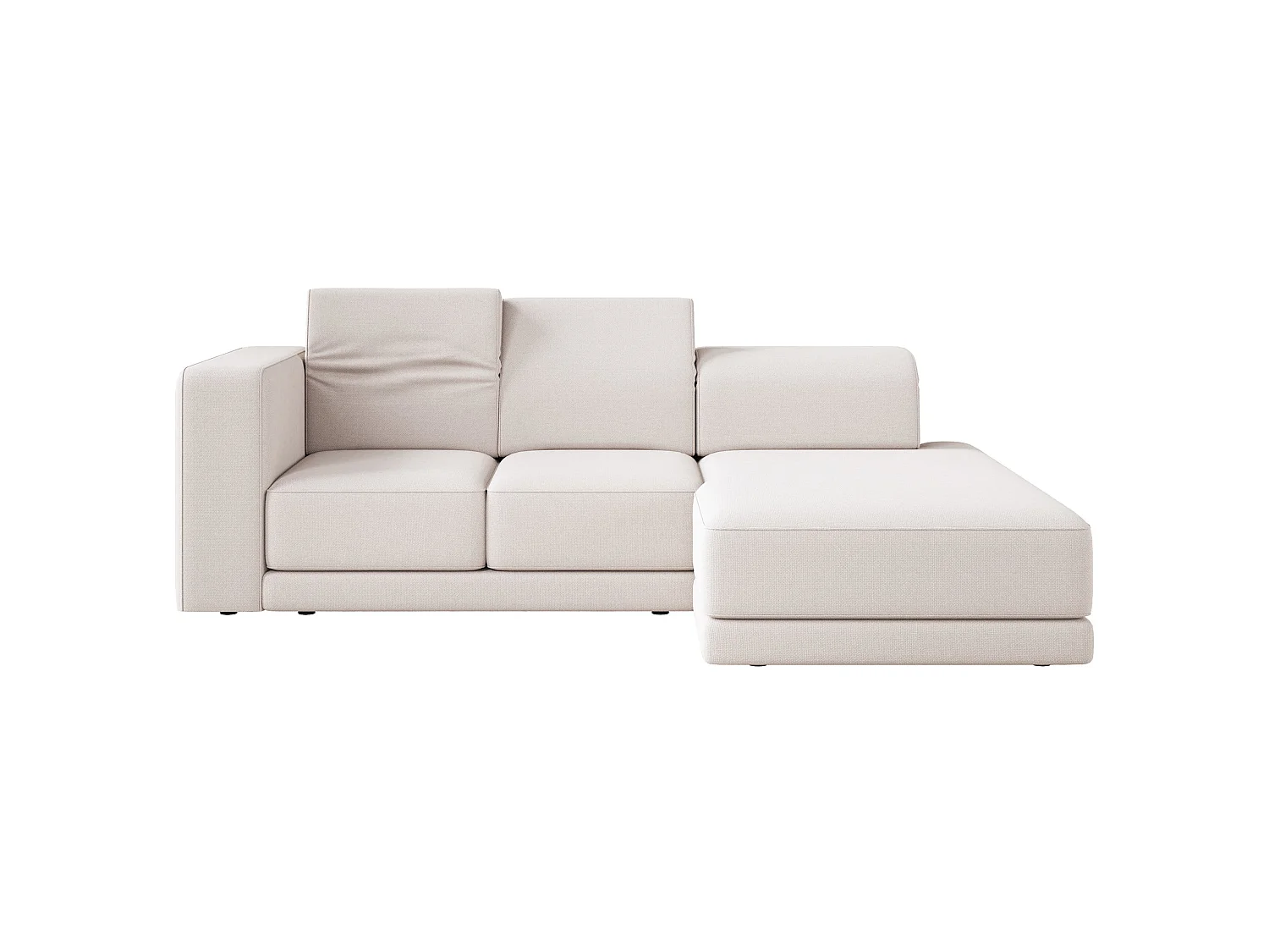 Canapé d'angle - 278 cm - Chenille Crème - Novals