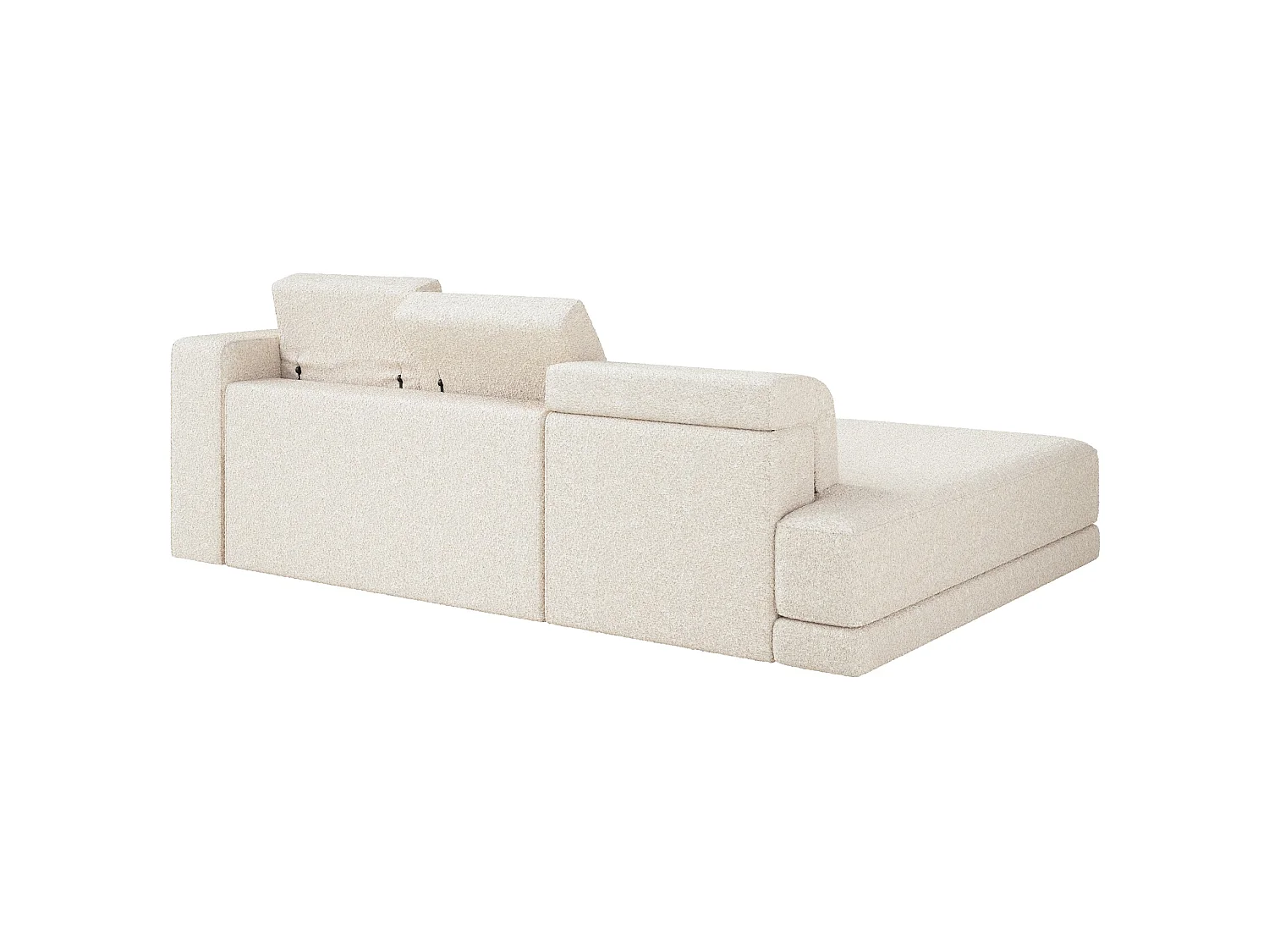 Canapé d'angle - 278 cm - Bouclé Crème - Novals