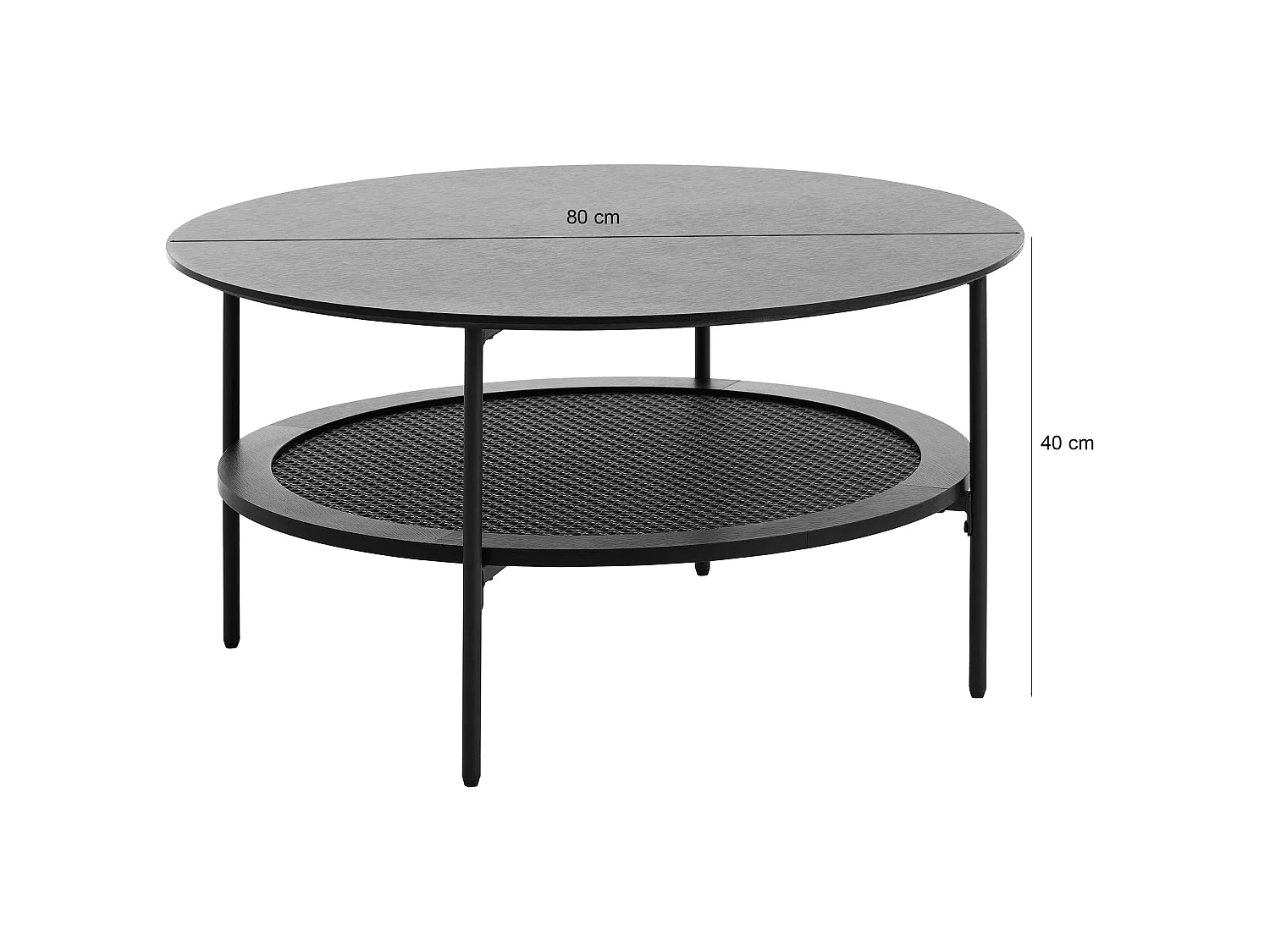 Table basse - 80 cm - Chêne noir - Mogest