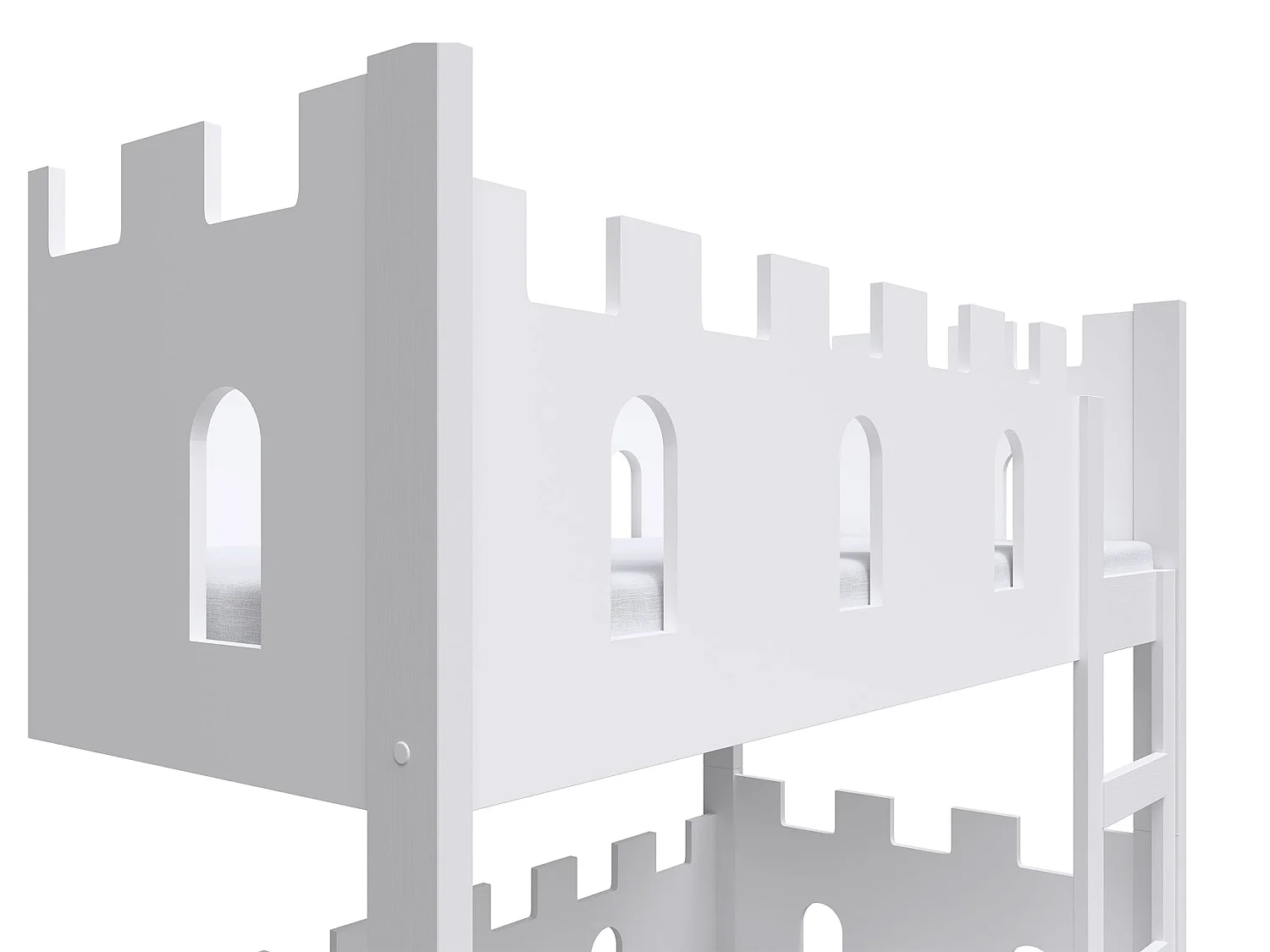 Lit superposé - 75x180 cm - Blanc - Castelo