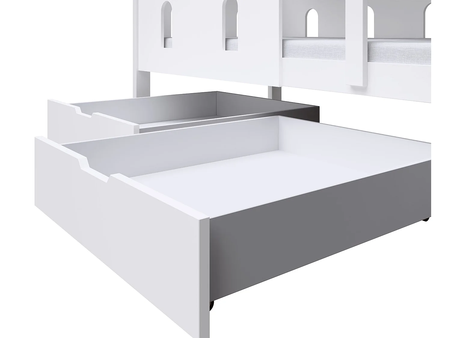 Lit superposé - 75x180 cm - Blanc - Castelo