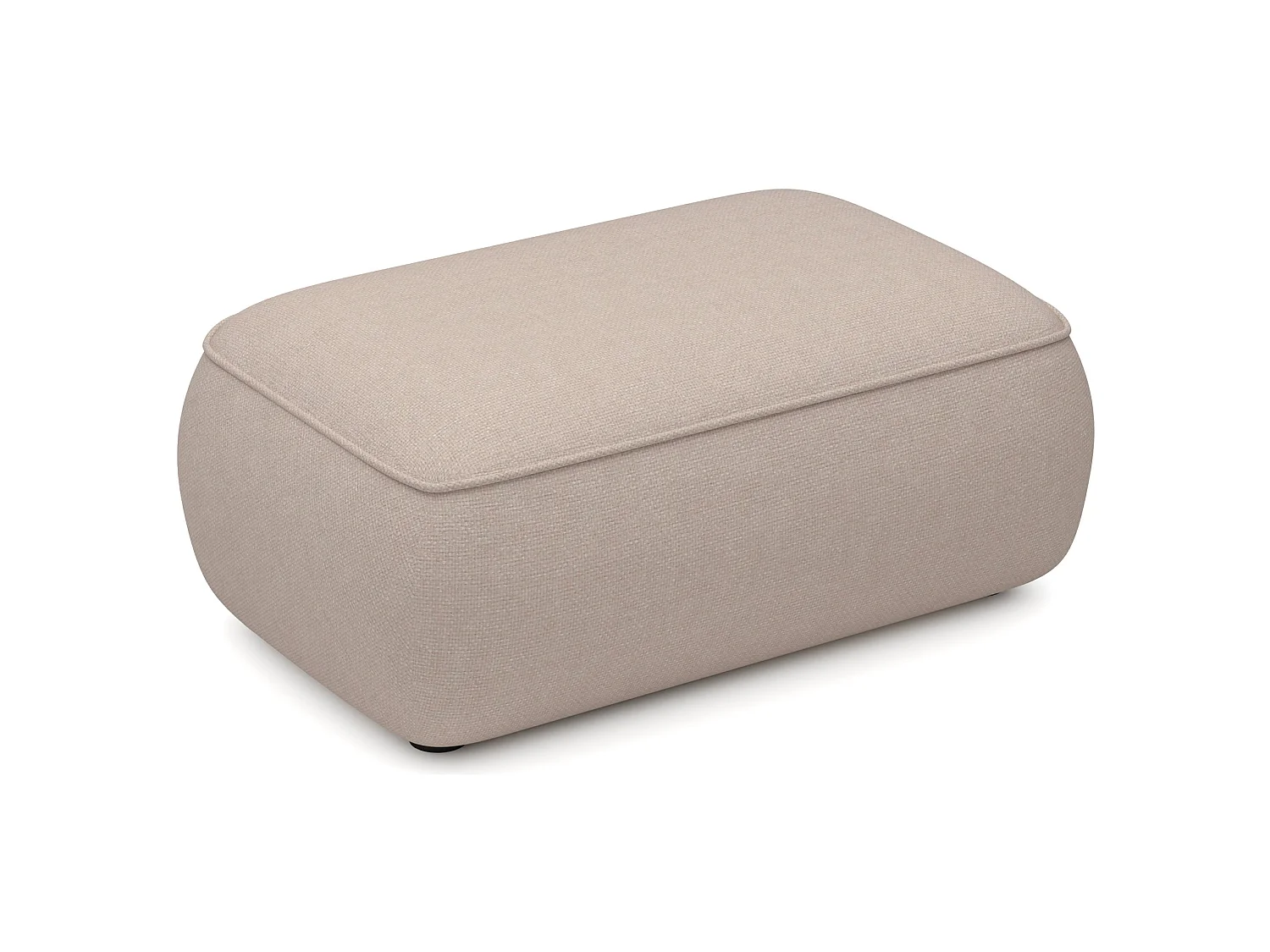 Poef 1-zits, beige, 100 cm – Ovo, chenille stof