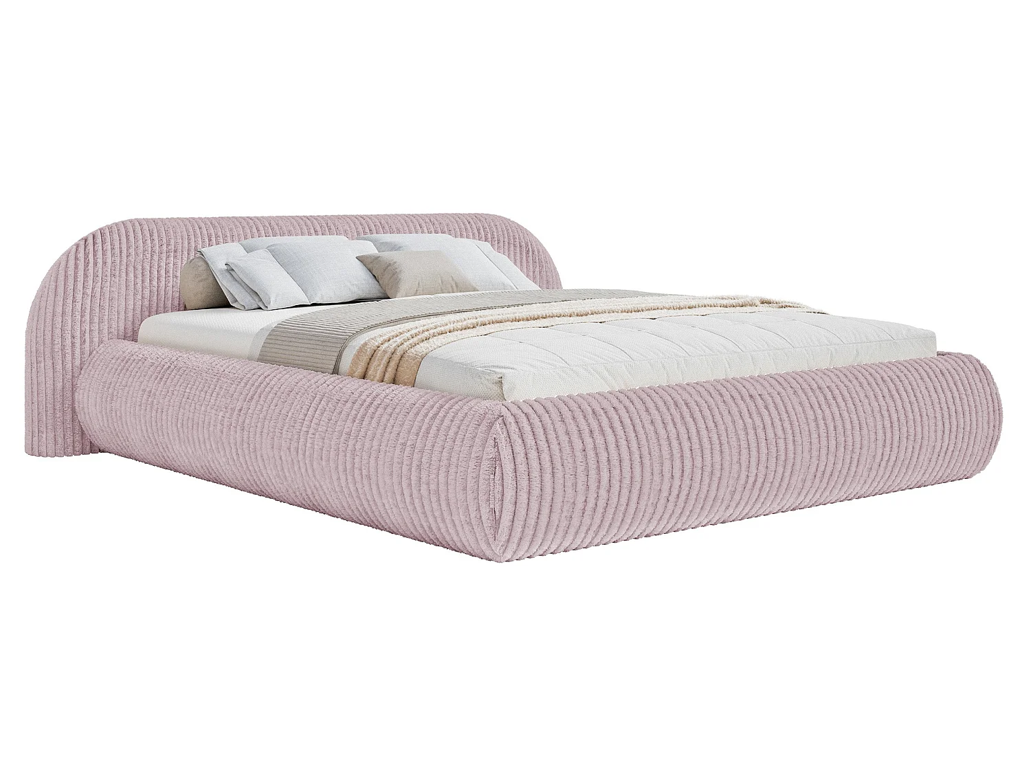 Gestoffeerd bed, corduroy roze, 200x200 cm – Shels