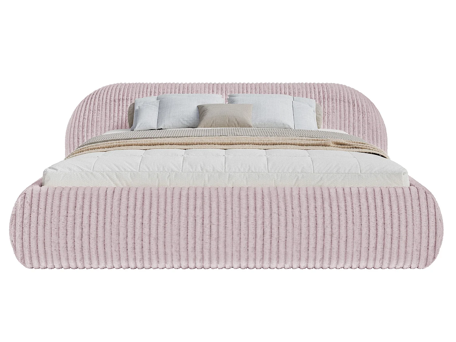 Gestoffeerd bed, corduroy roze, 200x200 cm – Shels
