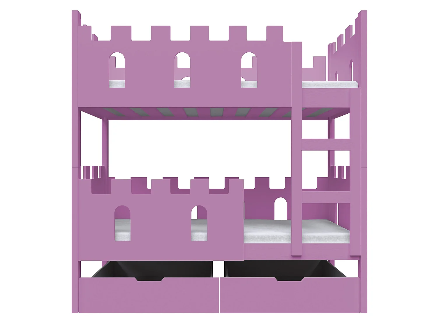 Lit superposé - 75x180 cm - rose - Castelo