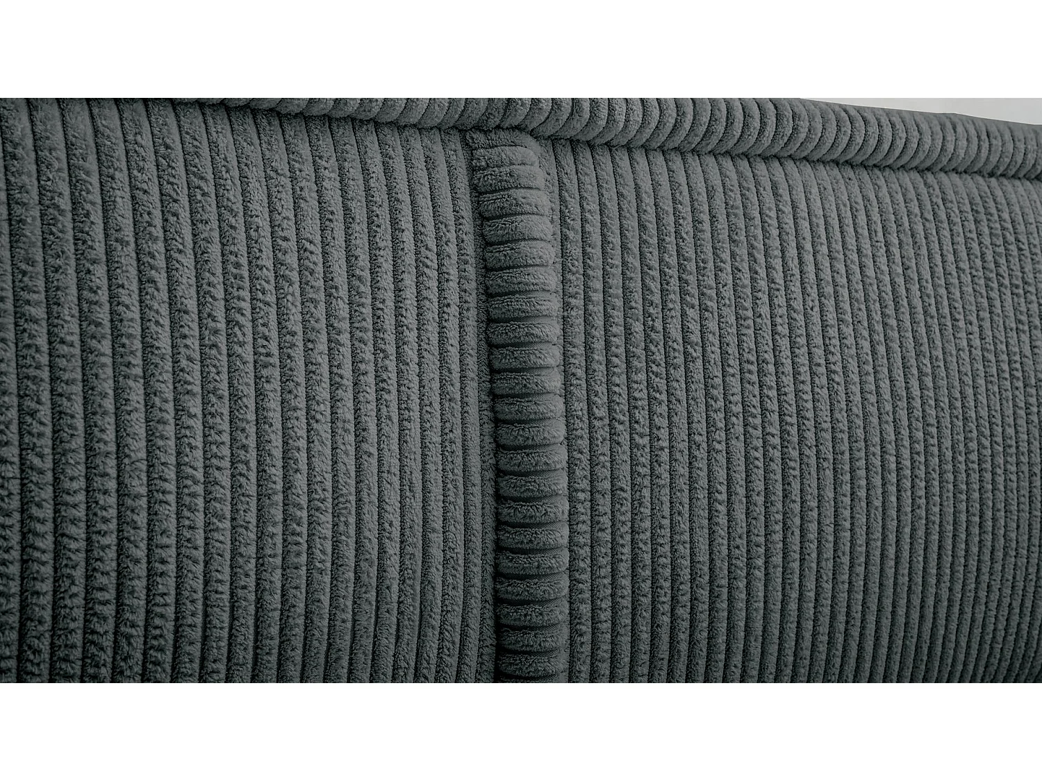 Lit rembourré avec coffre et sommier en bois - 180x200 cm - velours côtelé beige clair - CORDO