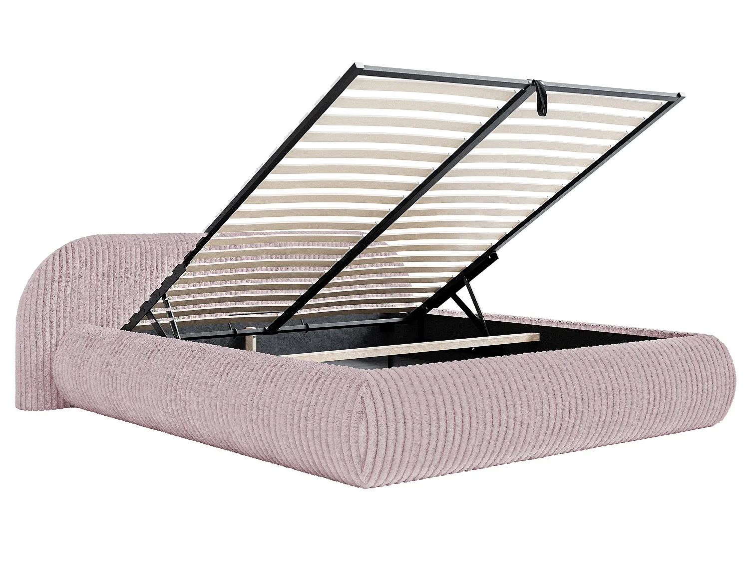 Gestoffeerd bed, corduroy roze, 200x200 cm – Shels