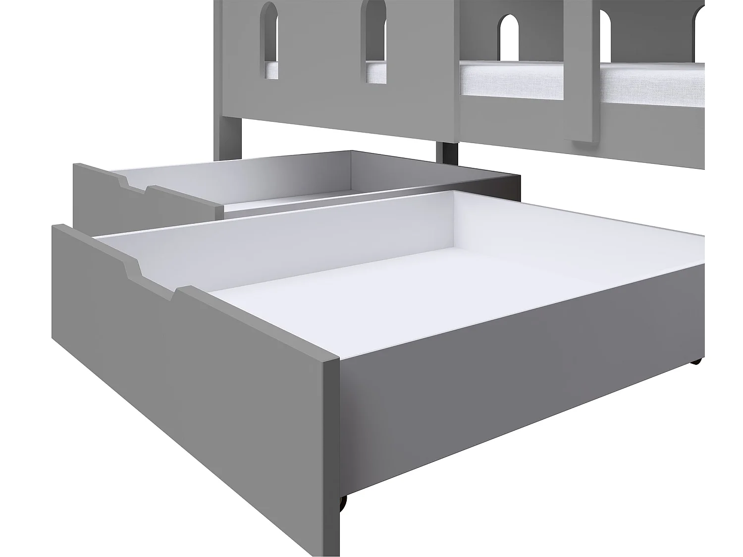 Lit superposé - 75x180 cm - Gris - Castelo
