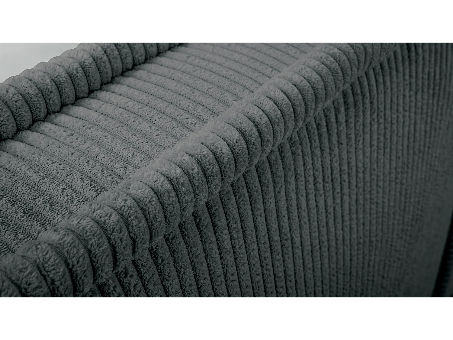 Gestoffeerd bed Cordo met opbergruimte, lichtbeige ribstof, 160x200cm