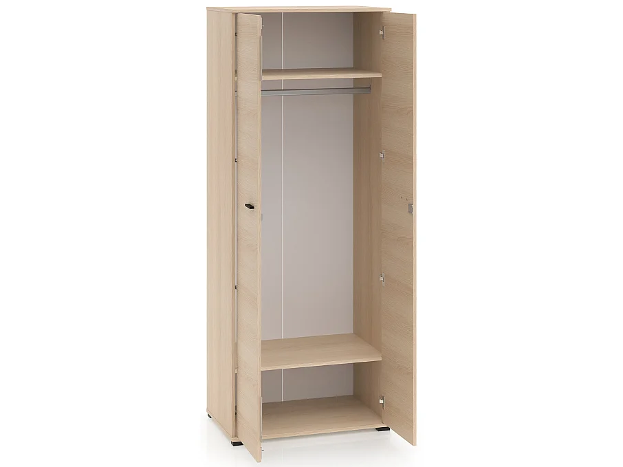 Kleiderschrank 2-türig, Eichenholzoptik, 79 cm - Odelis