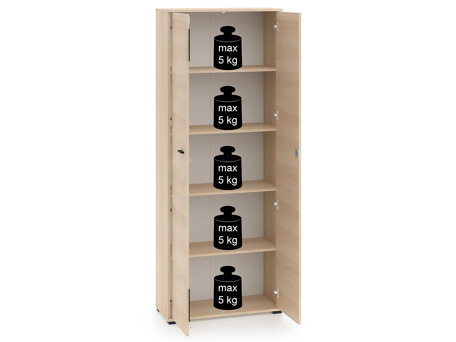 Kleiderschrank 2-türig, Eichenholzoptik, 79 cm - Odelis