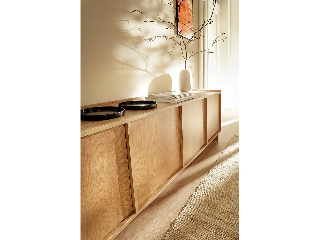 Mueble de TV - 195 cm - efecto roble - Yasumi