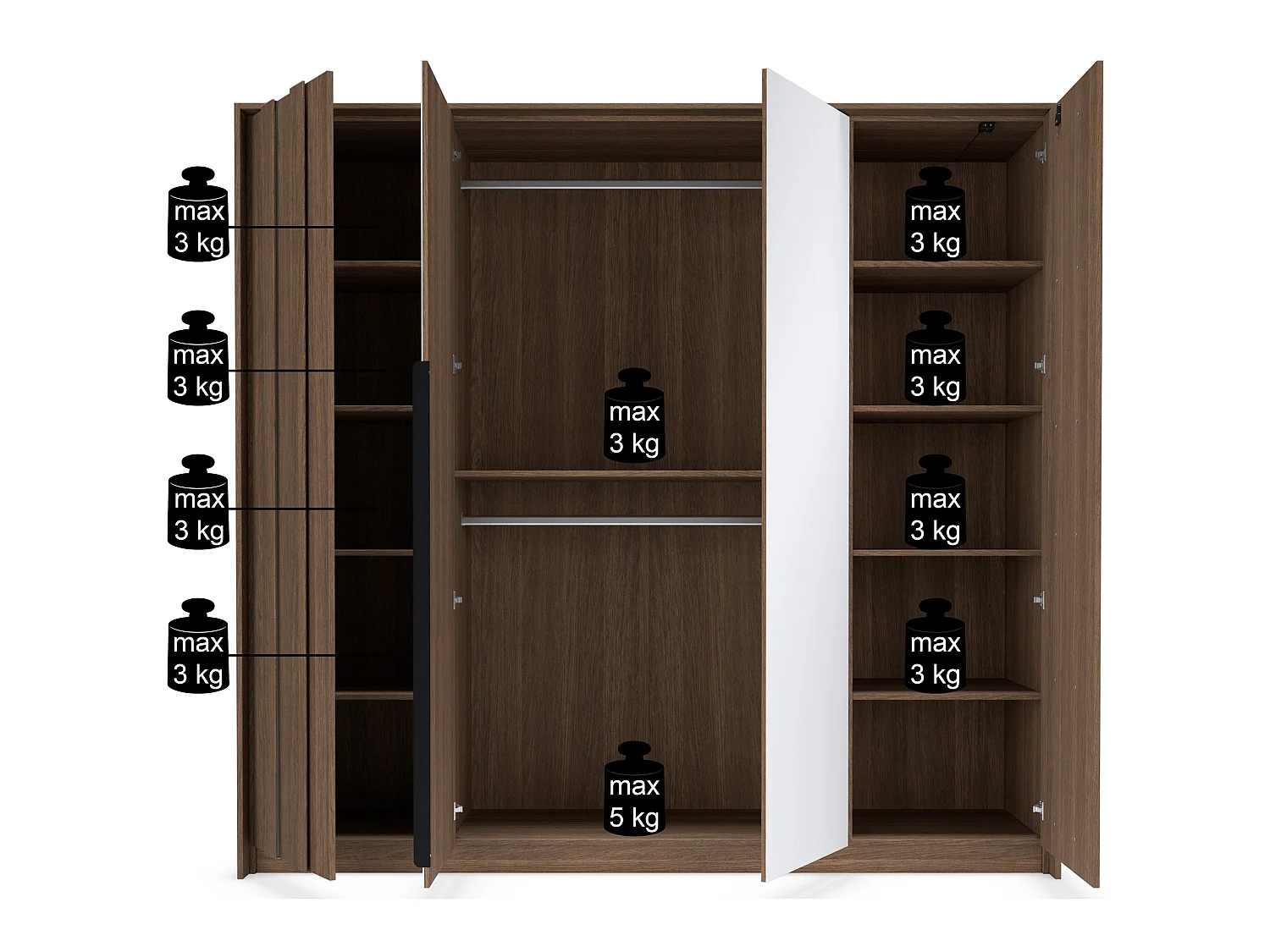 Kledingkast, eiken, 223 cm – Amaro