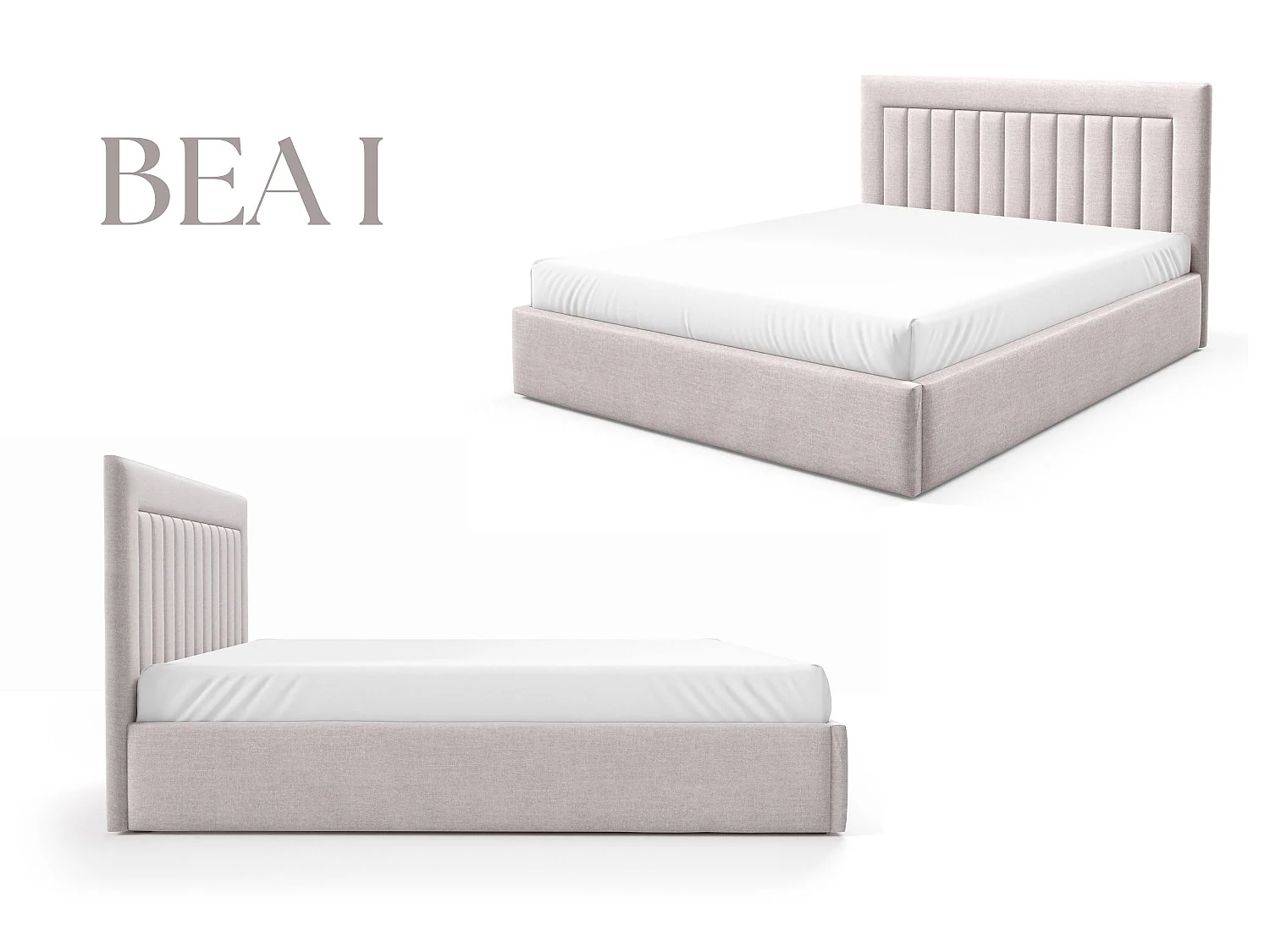FURNISTAR Gestoffeerd bed BEA I met opbergruimte 180x200 |Tweepersoonsbed met opbergruimte|Lattenbodem|Boxspring-look|zonder matras - Donkerblauw
