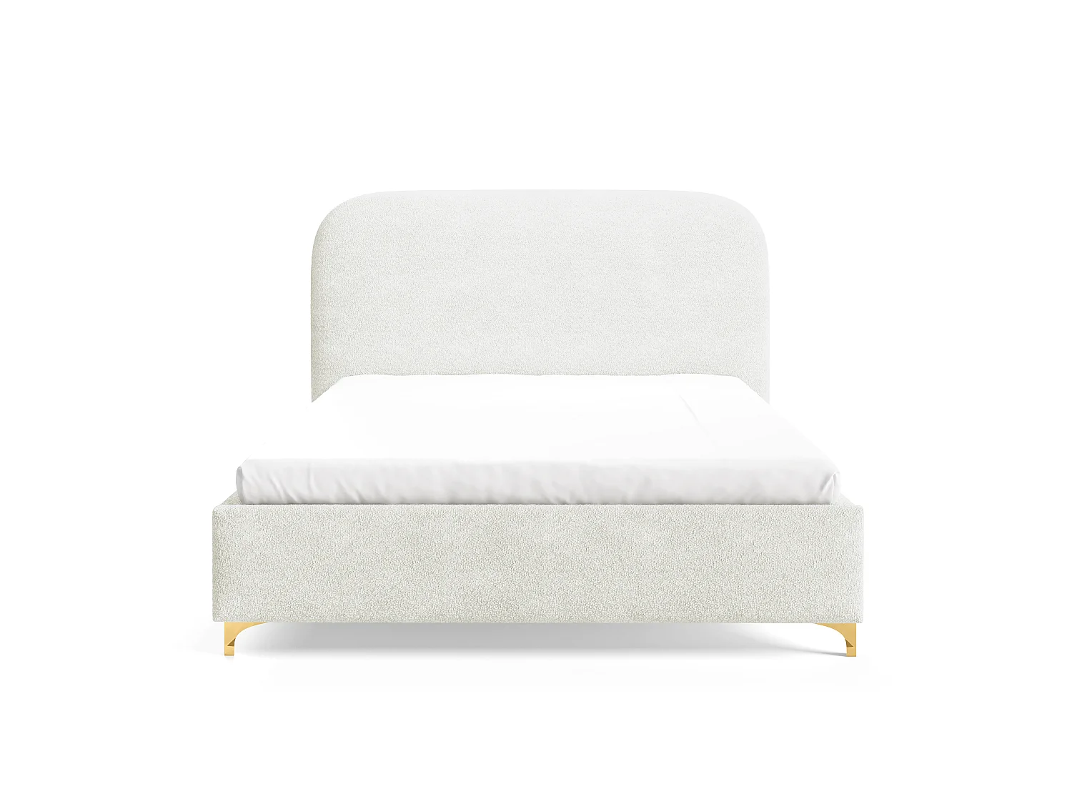 Gestoffeerd bed LANA met opbergruimte 120x200|Tweepersoonsbed|Lattenbodem|Boxspring-look|zonder matras|Slaapkamer-Crème