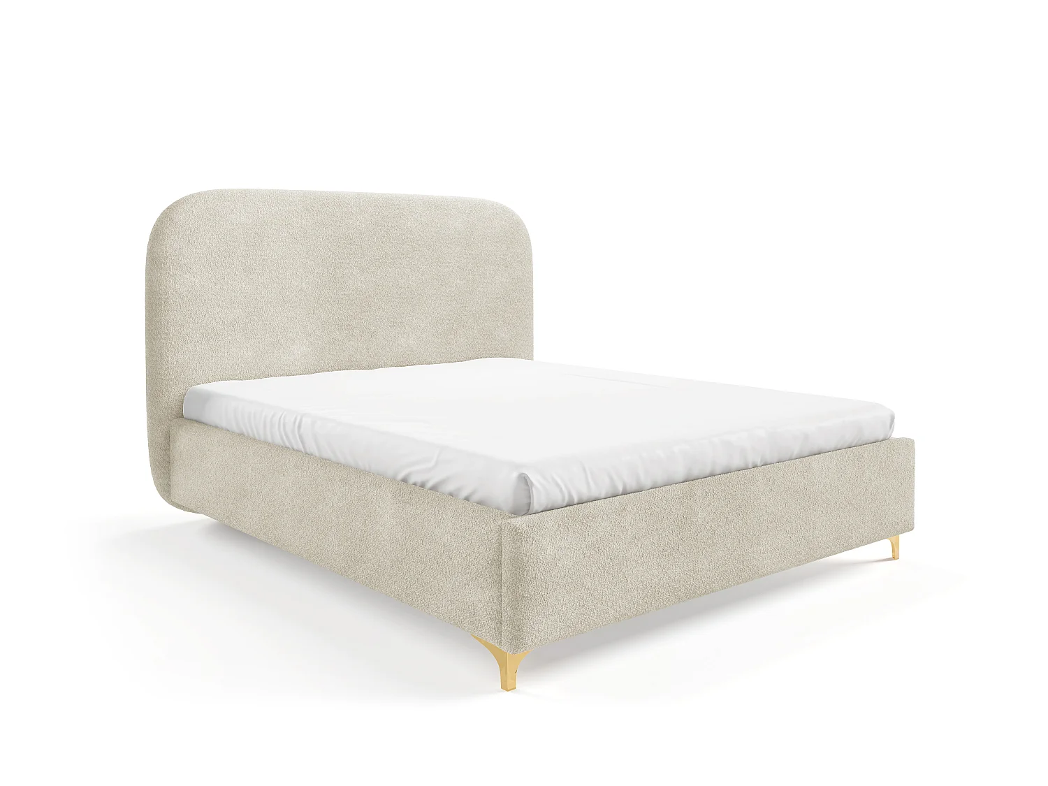 Gestoffeerd bed LANA met opbergruimte, bed 180x200|Tweepersoonsbed|Lattenbodem|Boxspring-look|zonder matras|Slaapkamer-Beige