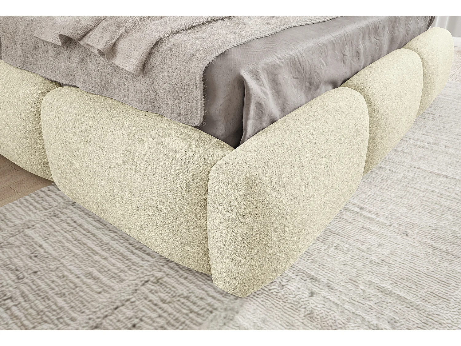 FURNISTAR Gestoffeerd bed BOVA 160x200 cm met opbergruimte|Lattenbodem|Tweepersoonsbed|Boxspring-look-Donkergrijs