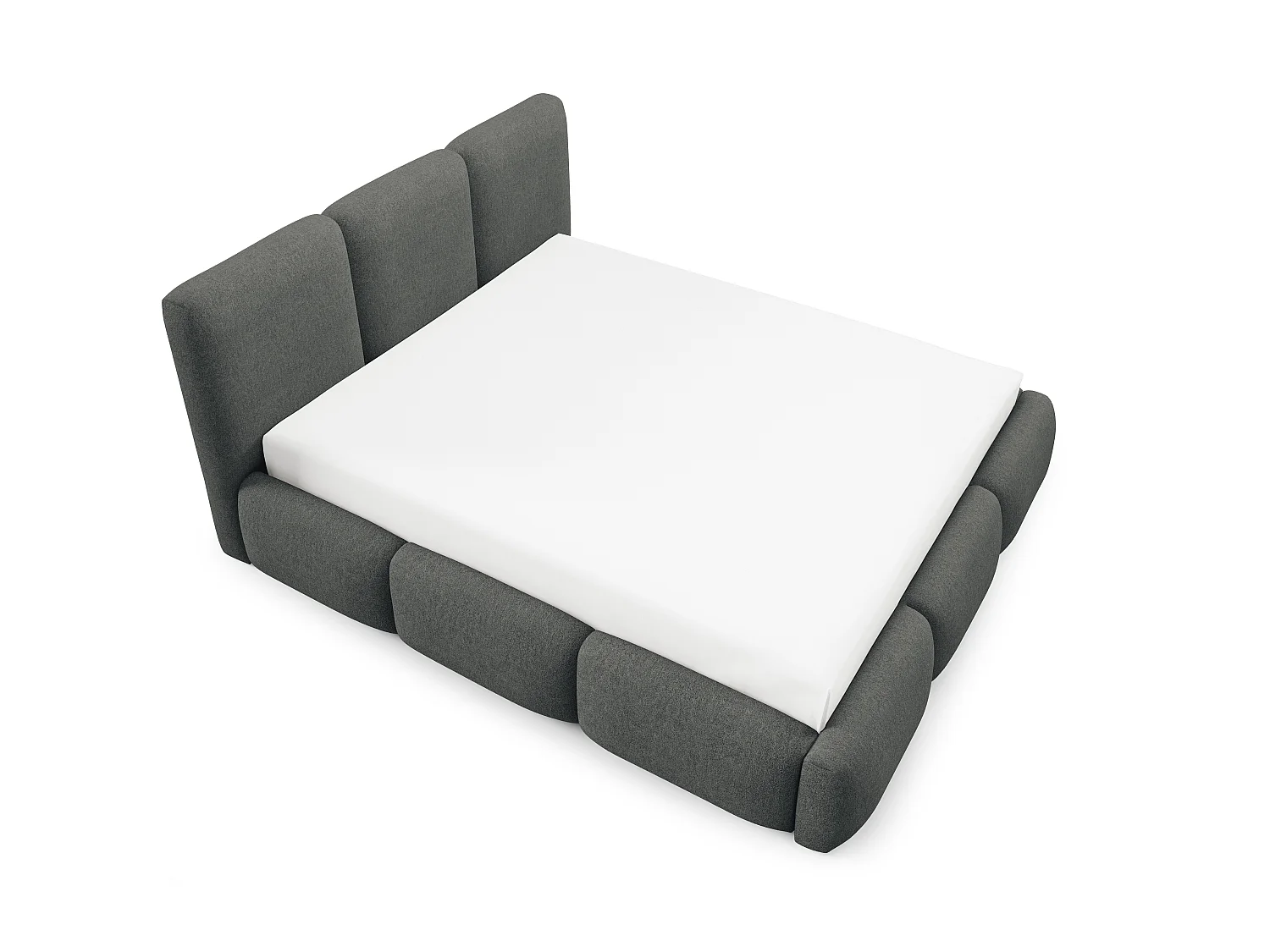 FURNISTAR Gestoffeerd bed BOVA 180x200 cm met opbergruimte|Lattenbodem|Tweepersoonsbed|Boxspring-look-Cappuccino