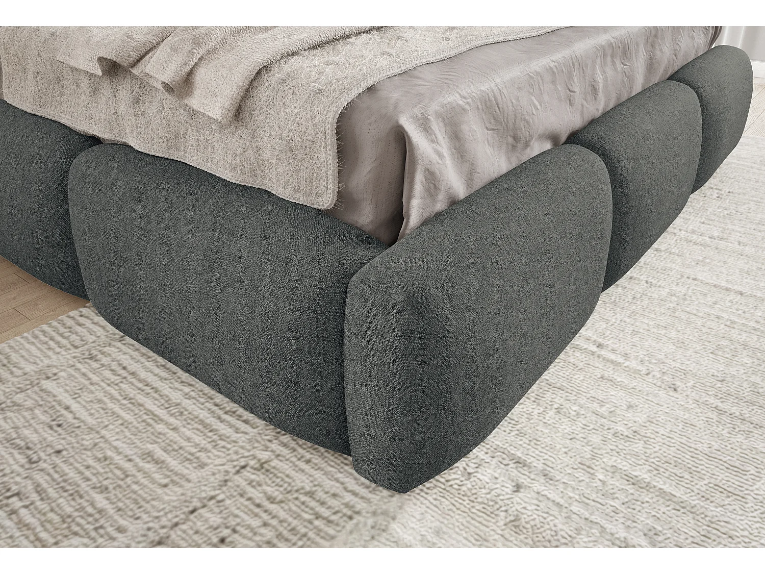 FURNISTAR Gestoffeerd bed BOVA 180x200 cm met opbergruimte|Lattenbodem|Tweepersoonsbed|Boxspring-look-Cappuccino