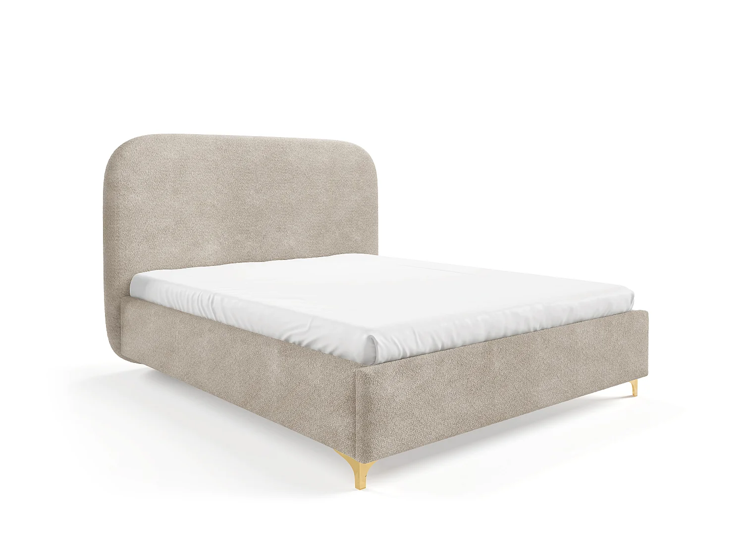 Gestoffeerd bed LANA met opbergruimte, bed 180x200|Tweepersoonsbed|Lattenbodem|Boxspring-look|zonder matras|Slaapkamer-Taupe