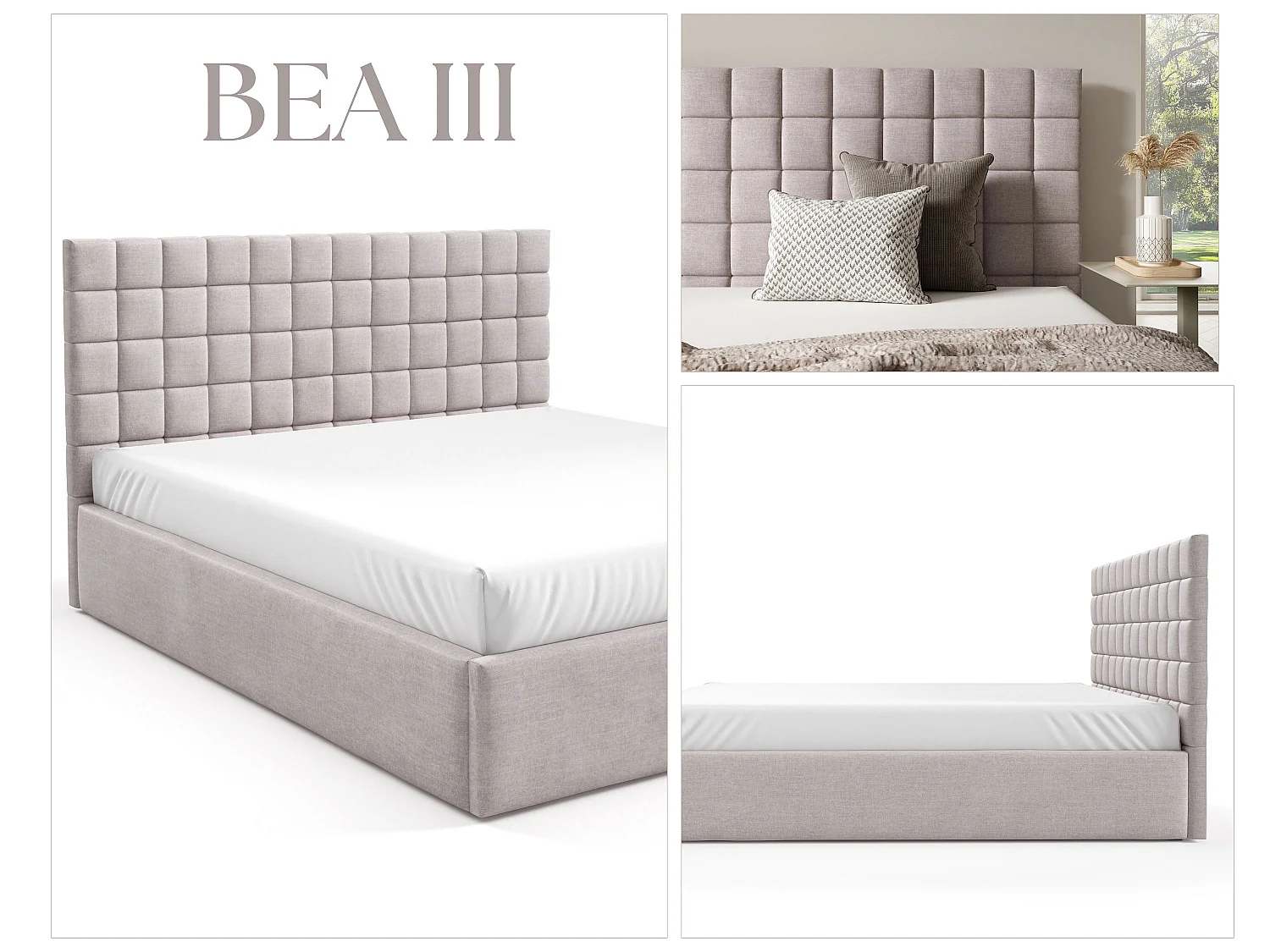 FURNISTAR Lit rembourré BEA III avec coffre de rangement 160x200 |Lit double avec rangement|Sommier à lattes|Aspect lit boxspring|sans matelas - Vert foncé