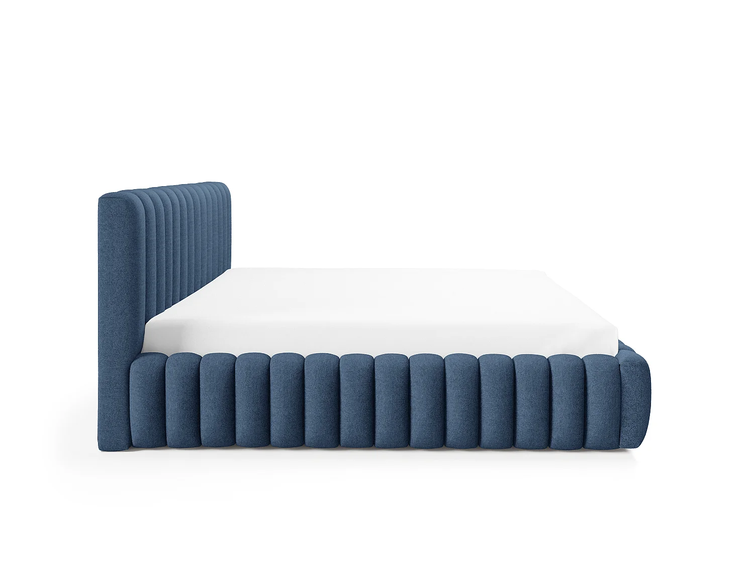 FURNISTAR Gestoffeerd bed BLIVIO 200x200 cm|met opbergruimte|Lattenbodem|Tweepersoonsbed|Boxspring-look-Blauw