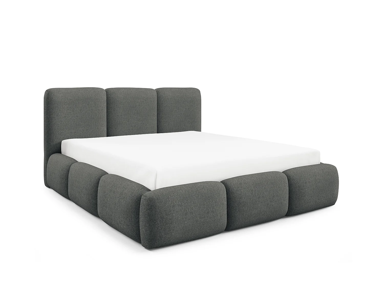FURNISTAR Gestoffeerd bed BOVA 200x200 cm met opbergruimte|Lattenbodem|Tweepersoonsbed|Boxspring-look-Cappuccino