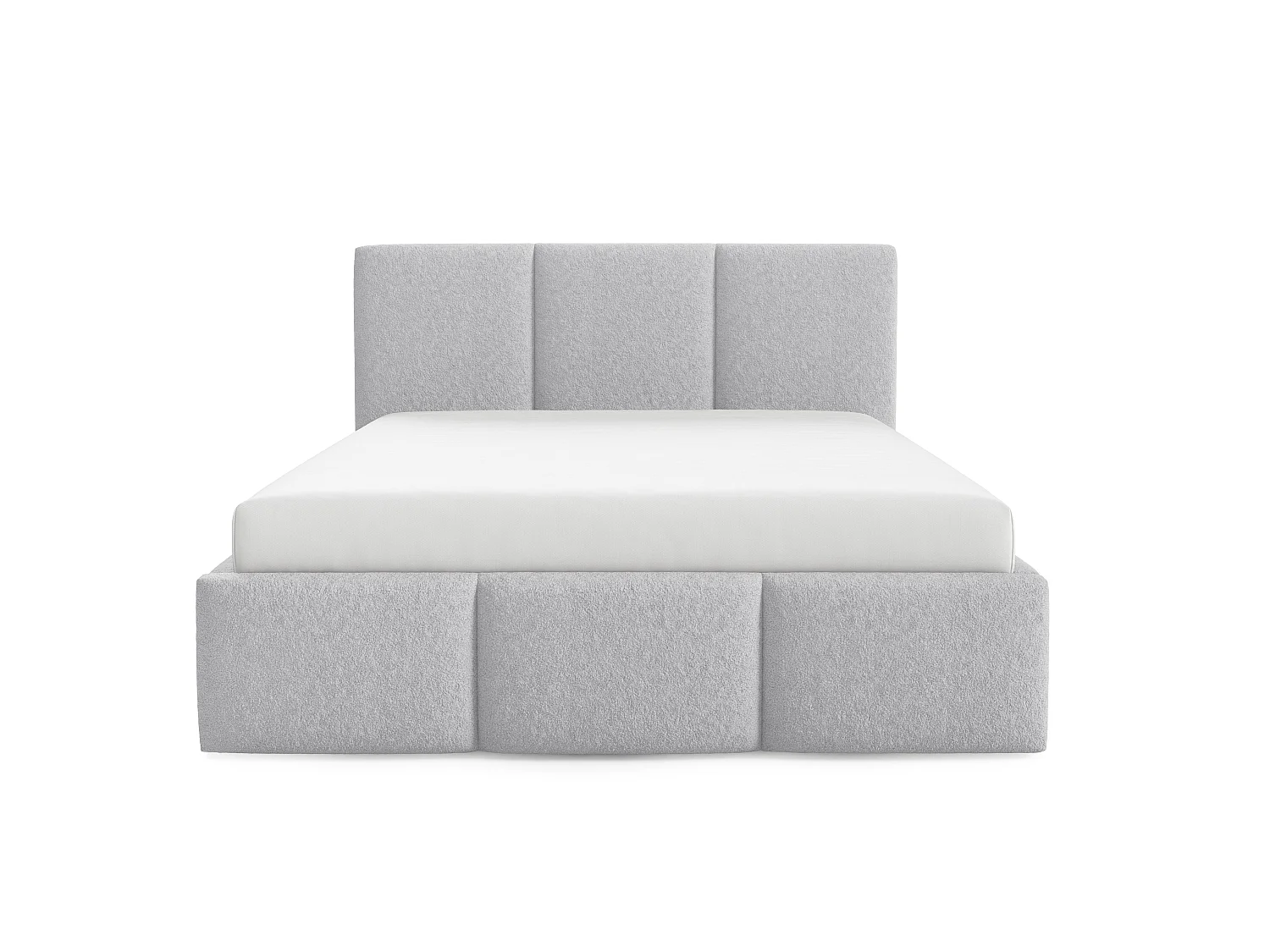 Lit rembourré VALERIO avec coffre de rangement 160x200|Lit double|Sommier à lattes|Aspect lit boxspring|sans matelas|Chambre-Gris