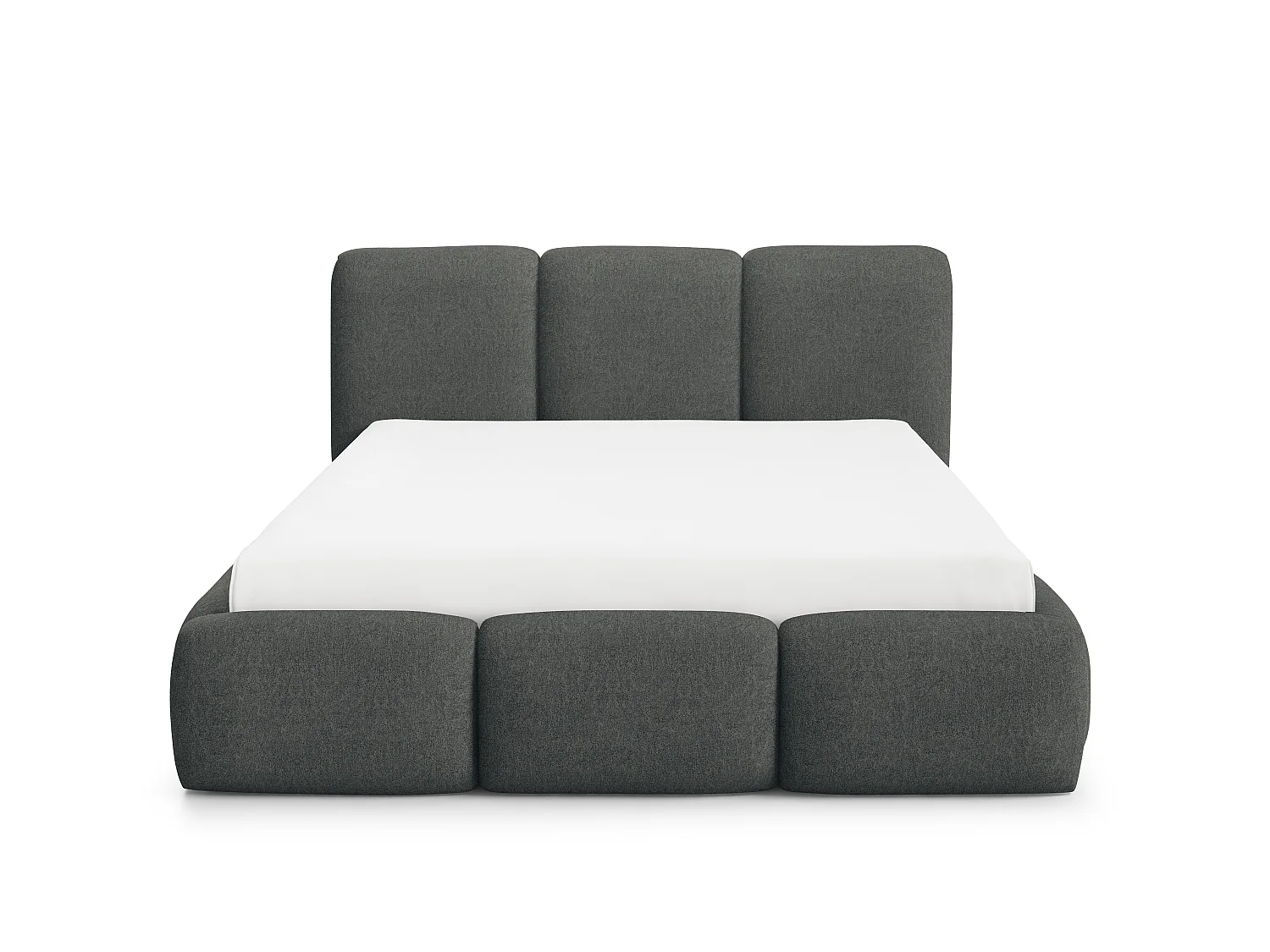 FURNISTAR Gestoffeerd bed BOVA 140x200 cm met opbergruimte|Lattenbodem|Tweepersoonsbed|Boxspring-look-Cappuccino