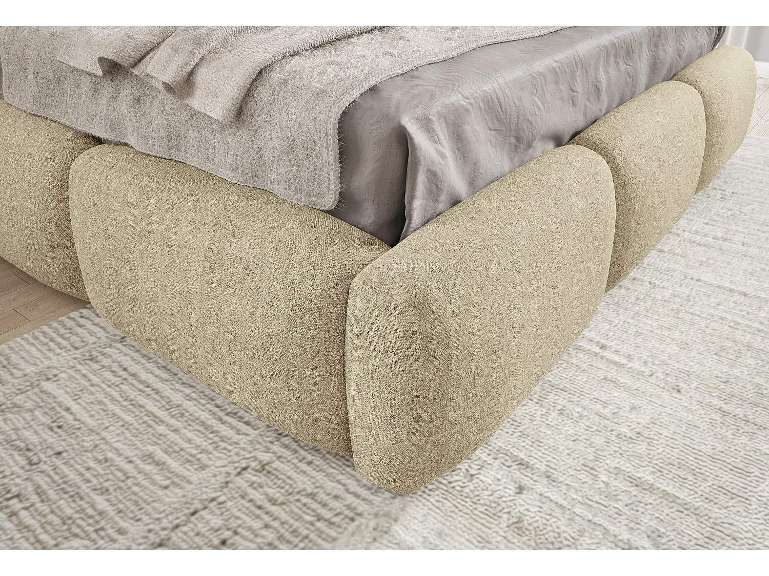 FURNISTAR Lit rembourré BOVA 200x200 cm avec coffre de rangement|Sommier à lattes|Lit double|Aspect lit boxspring-Noir