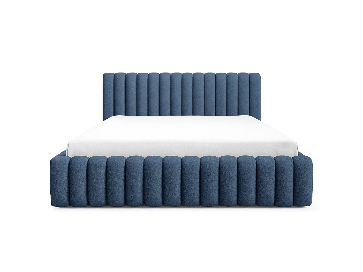 FURNISTAR Gestoffeerd bed BLIVIO 120x200 cm|met opbergruimte|Opbergruimte en lattenbodem|Tweepersoonsbed|Boxspring-look-Blauw