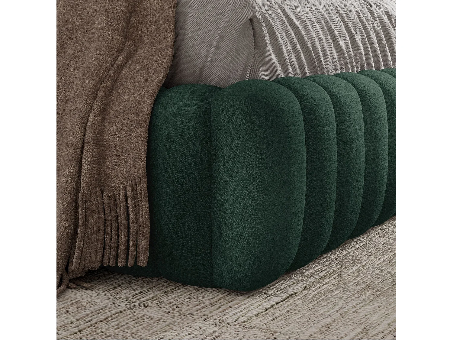 FURNISTAR Gestoffeerd bed BLIVIO 200x200 cm|met opbergruimte|Lattenbodem|Tweepersoonsbed|Boxspring-look-Groen