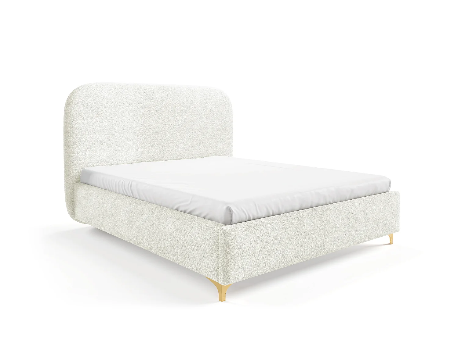 Gestoffeerd bed LANA met opbergruimte 160x200|Tweepersoonsbed|Lattenbodem|Boxspring-look|zonder matras|Slaapkamer-Crème