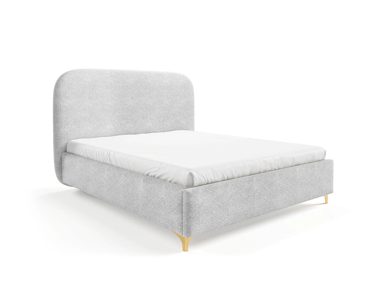 Gestoffeerd bed LANA met opbergruimte 120x200|Tweepersoonsbed|Lattenbodem|Boxspring-look|zonder matras|Slaapkamer-Lichtgrijs