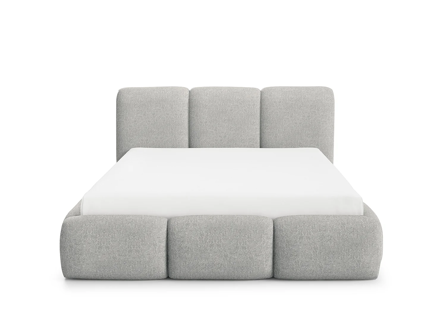 FURNISTAR Lit rembourré BLIVIO 200x200 cm|avec coffre de rangement|Sommier à lattes|Lit double|Aspect lit boxspring-Vert