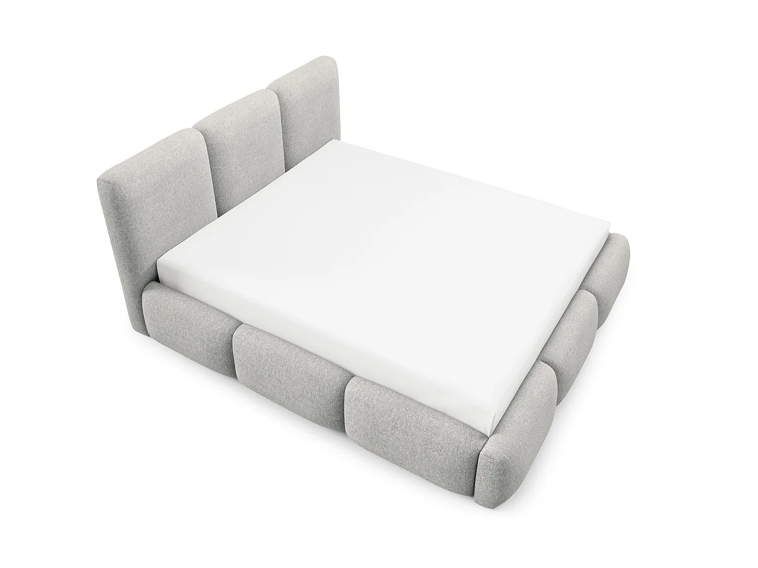 FURNISTAR Lit rembourré BLIVIO 200x200 cm|avec coffre de rangement|Sommier à lattes|Lit double|Aspect lit boxspring-Vert
