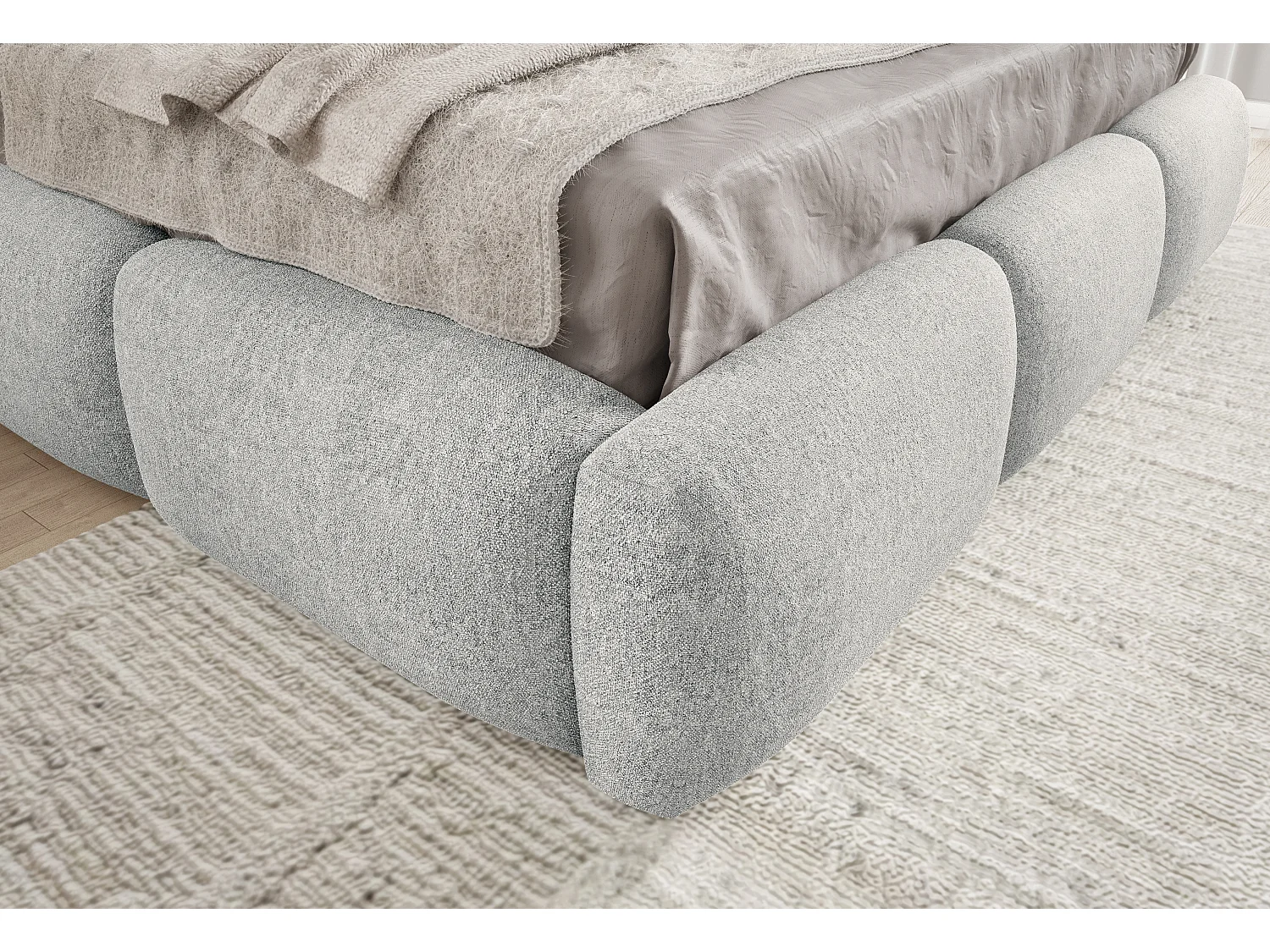 FURNISTAR Lit rembourré BLIVIO 200x200 cm|avec coffre de rangement|Sommier à lattes|Lit double|Aspect lit boxspring-Vert