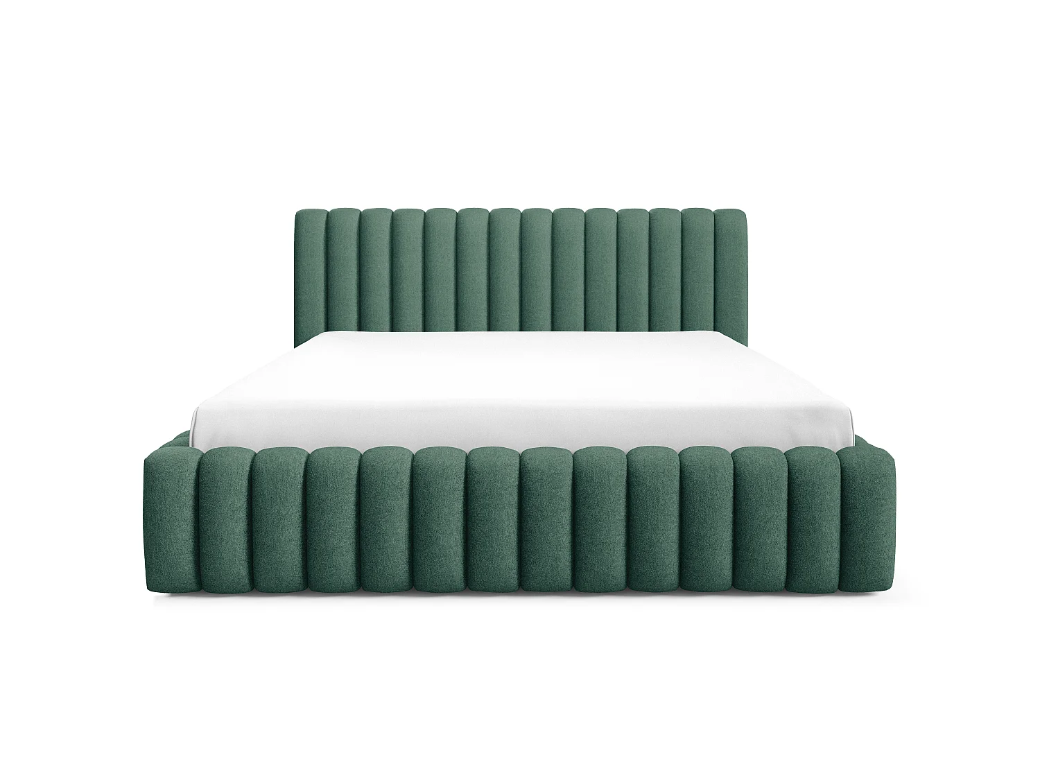 FURNISTAR Gestoffeerd bed BLIVIO 140x200 cm|met opbergruimte|Lattenbodem|Tweepersoonsbed|Boxspring-look-Groen