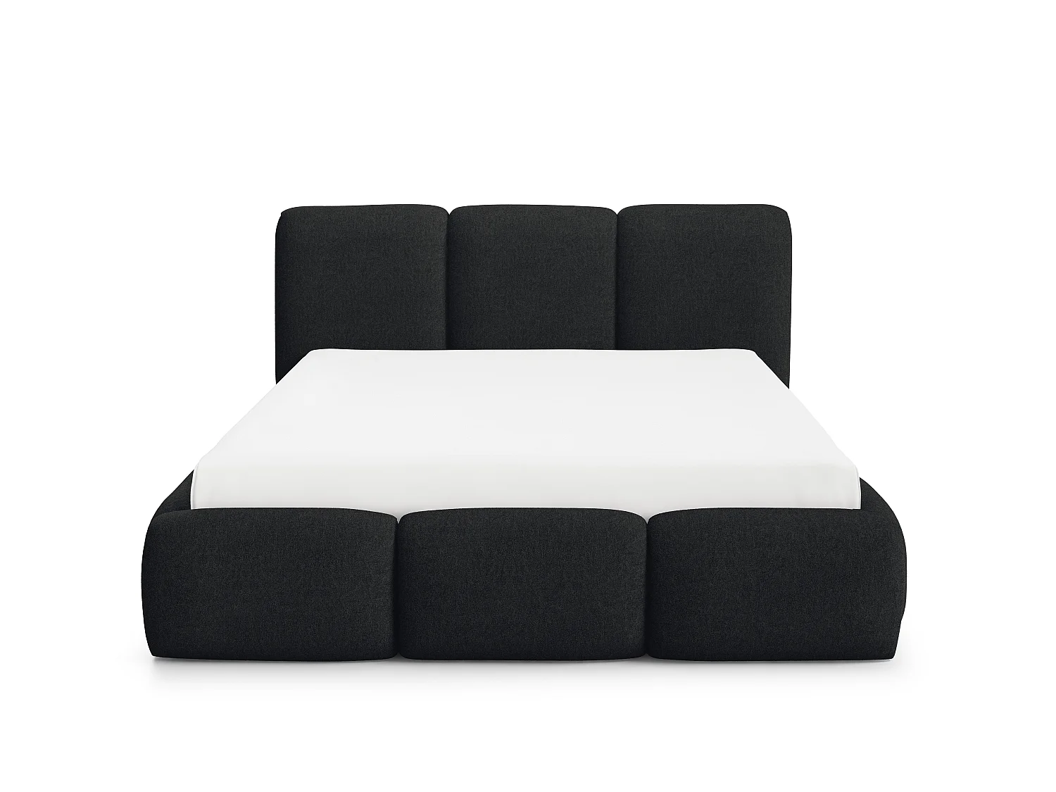 FURNISTAR Gestoffeerd bed BLIVIO 200x200 cm|met opbergruimte|Lattenbodem|Tweepersoonsbed|Boxspring-look-Zwart