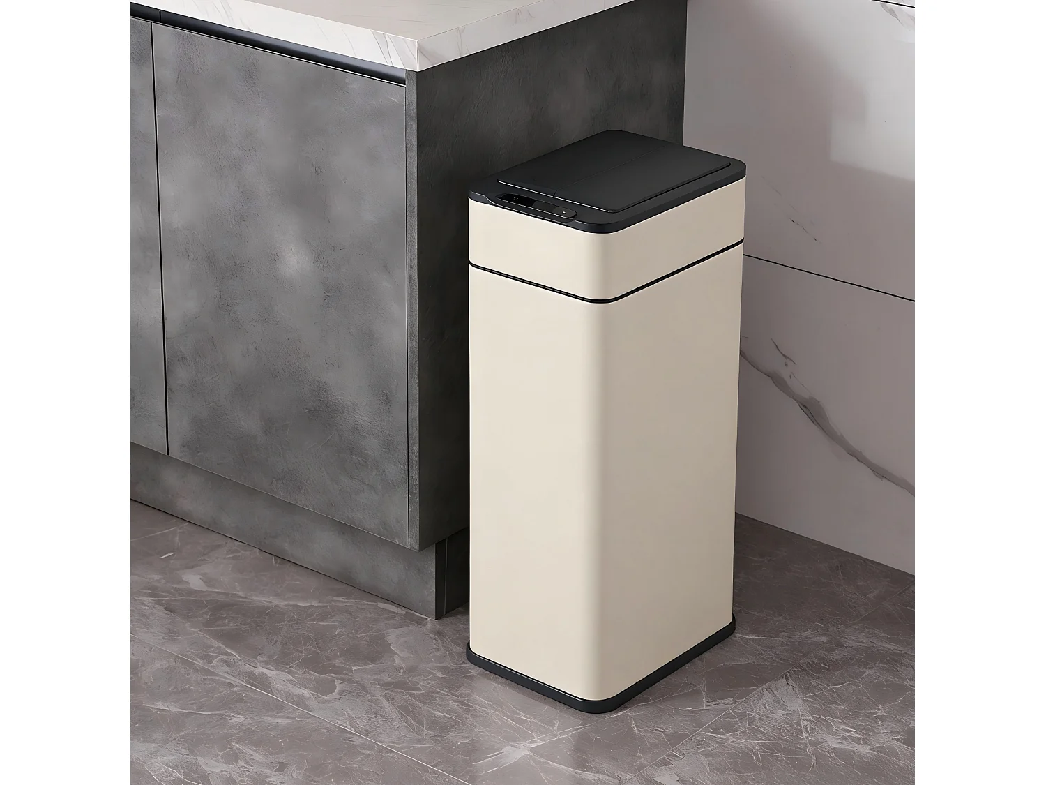 SVITA SE40L Poubelle à capteur Poubelle de cuisine Poubelle automatique Taupe
